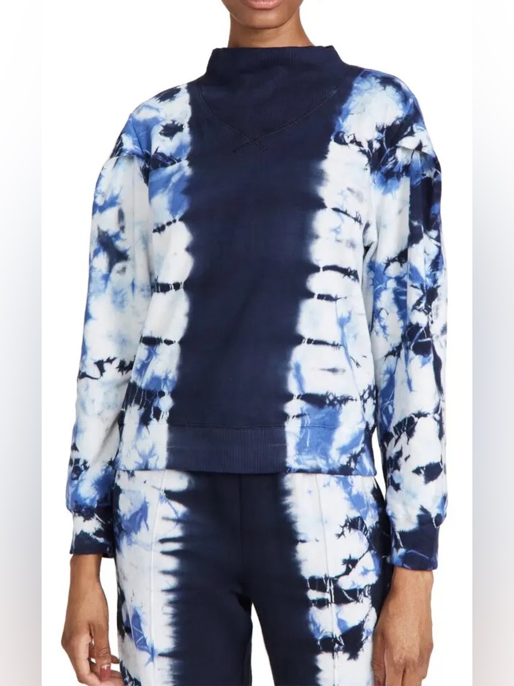 Sea New York Celestia Tie Dye Sweatshirt Blue Mock Neck